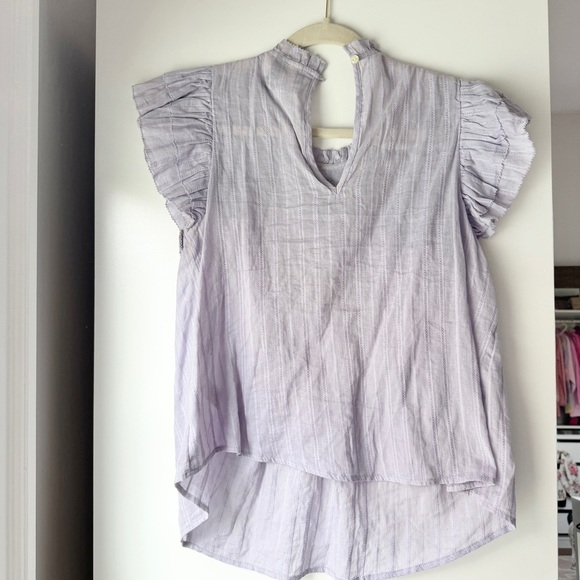 UNIVERSAL THREAD LILAC EMBROIDERED RUFFLE SLEEVE COTTAGECORE SHABBY CH… - Picture 4 of 6